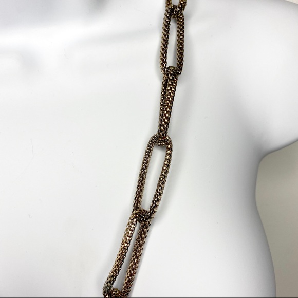 BOGO Gold Tone Mesh Chunky Link Statement Necklace - Picture 4 of 11